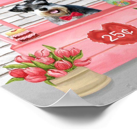 Schnauzer Dog Valentijnsdag Kissing Booth Poster (Hoek)