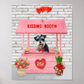 Schnauzer Dog Valentijnsdag Kissing Booth Poster (Voorkant)
