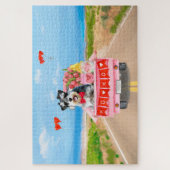 Schnauzer Dog Valentijnsdag Truck Hearts Legpuzzel (Verticaal)