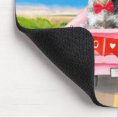 Schnauzer Dog Valentijnsdag Truck Hearts Muismat (Hoek)