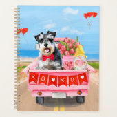 Schnauzer Dog Valentijnsdag Truck Hearts Planner (Voorkant)