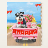 Schnauzer Dog Valentijnsdag Truck Hearts Planner (Achterkant)