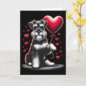 Schnauzer Dog Valentine's Day Dog Owner Valentine  Kaart (Gele Bloem)