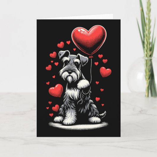 Schnauzer Dog Valentine's Day Dog Owner Valentine Kaart (Voorkant)