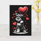 Schnauzer Dog Valentine's Day Dog Owner Valentine Kaart (Gele Bloem)