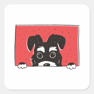 Schnauzer Dog Vierkante Sticker