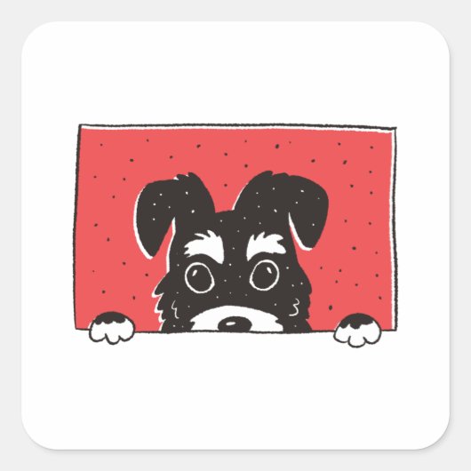 Schnauzer Dog Vierkante Sticker (Voorkant)