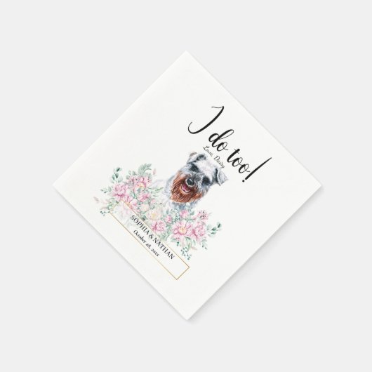 Schnauzer Dog Wedding Cocktail Napkins Servet (Hoek)