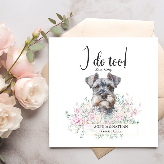 Schnauzer Dog Wedding Cocktail Napkins Servet