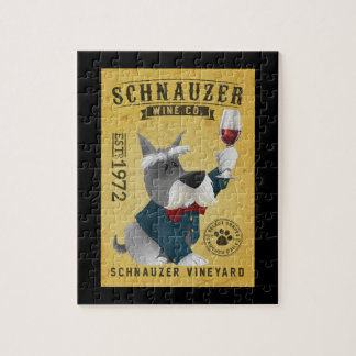 Schnauzer Dog Wine Funny Schnauzer Dog Lover Legpuzzel