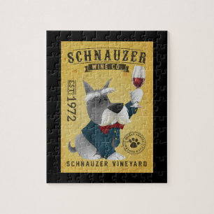 Schnauzer Dog Wine Funny Schnauzer Hondenliefhebbe Legpuzzel