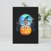 Schnauzer Dog Witch Pet Halloween Pumpkin Gift RSVP Kaartje (Staand voorkant)