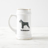 Schnauzer Dog Yellow & Blue Grid Lines Bierpul (Links)