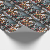 Schnauzer Dogs Christmas Snow Holiday Cadeaupapier (Hoek)