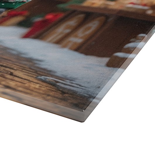 Schnauzer Dogs Christmas Snow Holiday  Snijplank (Hoek)