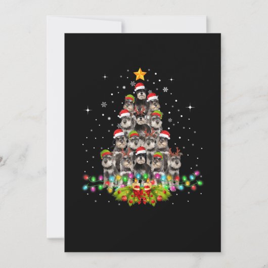 Schnauzer Dogs Tree Christmas Sweater Xmas Pet Aankondiging (Voorkant)