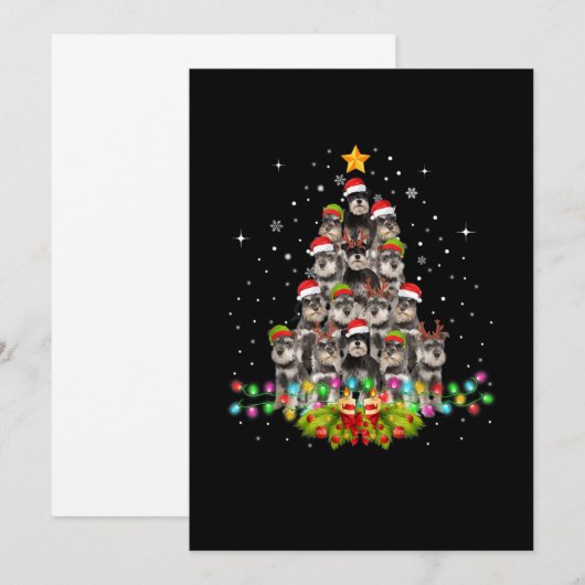 Schnauzer Dogs Tree Christmas Sweater Xmas Pet Aankondiging (Voorkant / Achterkant)