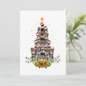 Schnauzer Dogs Tree Christmas Sweater Xmas Pet Feestdagenkaart (Staand voorkant)