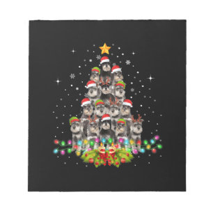 Schnauzer Dogs Tree Christmas Sweater Xmas Pet Notitieblok
