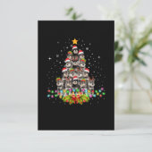 Schnauzer Dogs Tree Christmas Sweater Xmas Pet RSVP Kaartje (Staand voorkant)