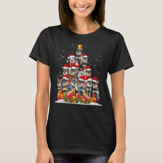 Schnauzer Dogs Tree Kerstbeestje Pet Ani T-shirt