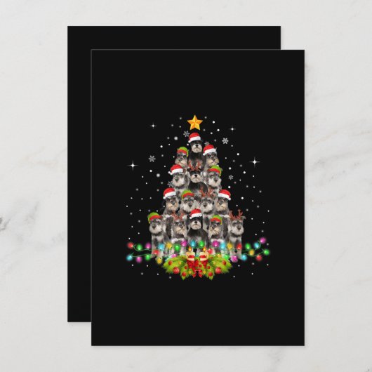 Schnauzer Dogs Tree-kerstfeestjes Bedankkaart (Voorkant / Achterkant)