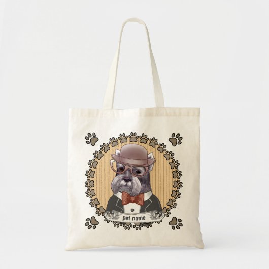 Schnauzer draagt een bril tote bag (Voorkant)