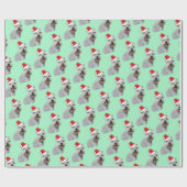 Schnauzer draagt een Santa Hat Cadeaupapier (Vlak)