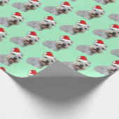 Schnauzer draagt een Santa Hat Cadeaupapier (Hoek)