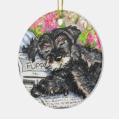 Schnauzer Dreams Print Keramisch Ornament (Links)