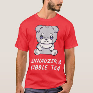 Schnauzer en Bubble Tea Kawaii Cute Anime Hondenli T-shirt