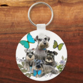 Schnauzer en Butterflies giften en kleding Sleutelhanger (Voorkant)