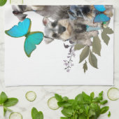 Schnauzer en Butterflies giften en kleding Theedoek (Gevouwen)