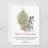 Schnauzer- en kerstboompjes Pet Dog Feestdagenkaart (Voorkant)