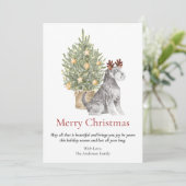 Schnauzer- en kerstboompjes Pet Dog Feestdagenkaart (Staand voorkant)