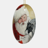 Schnauzer- en kerstversiering van de kerstnamenlij keramisch ornament (Rechts)