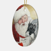 Schnauzer- en kerstversiering van de kerstnamenlij keramisch ornament (Links)