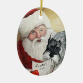 Schnauzer- en kerstversiering van de kerstnamenlij keramisch ornament (Voorkant)