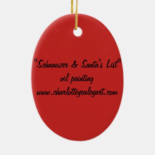 Schnauzer- en kerstversiering van de kerstnamenlij keramisch ornament (Achterkant)