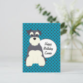 Schnauzer en Polka Dots Birthday Briefkaart (Staand voorkant)