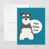 Schnauzer en Polka Dots Birthday Briefkaart (Voorkant / Achterkant)