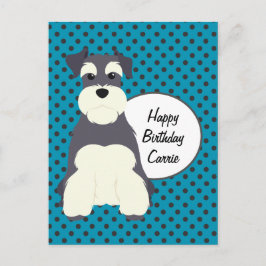 Schnauzer en Polka Dots Birthday Briefkaart