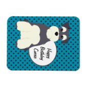 Schnauzer en Polka Dots Birthday Magneet (Horizontaal)