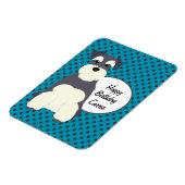 Schnauzer en Polka Dots Birthday Magneet (Linkerzijde)