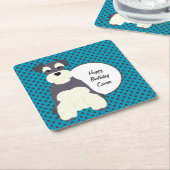 Schnauzer en Polka Dots  Kartonnen Onderzetters (Schuin)