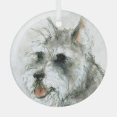 Schnauzer Face van Hevener Glas Ornament (Voorkant)