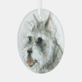 Schnauzer Face van Hevener Glas Ornament (Voorkant links)