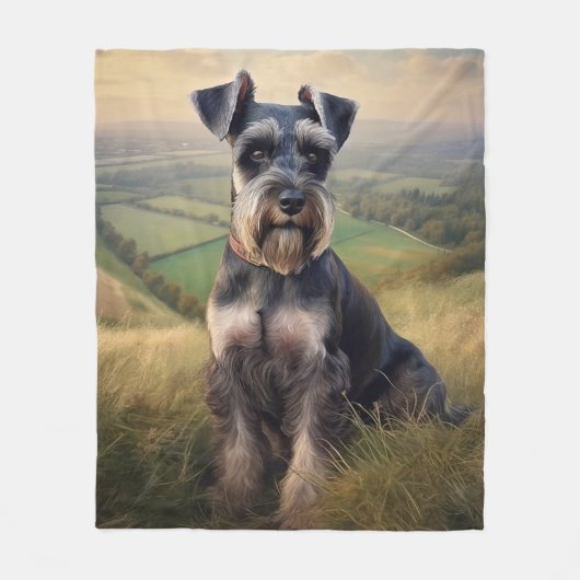 Schnauzer Fleece Deken (Voorkant)