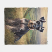 Schnauzer Fleece Deken (Voorkant (Horizontaal))