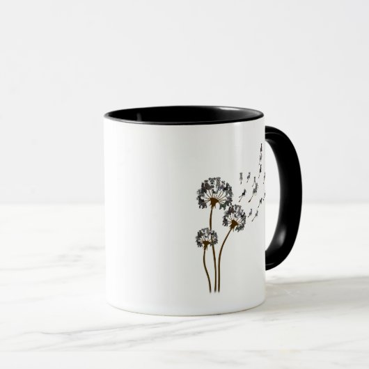 Schnauzer Flower Fly Dandelion Schnauzer Funny Dog Mok (Voorkant rechts)